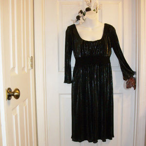 Tiana B Dress Black & SIlver Metallic